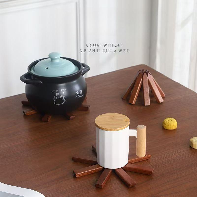 Tree Design Heat Resistant Coaster Set - Natural Wood Placemats for Cups & Bowls, Creative Anti - Scratch Table Decor