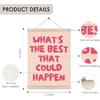 HUGANE What's the Best That Could Happen Wall Art Poster Hanger Frame, Trendy Pink pirational Quote Canvas Pictures Prints Hanging Wall Decor for