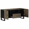 VidaXL Meuble TV noir 105x33x46 cm bois massif de manguier, banc TV, meuble télé, meuble multimédia, buffet TV, meuble hifi, 4017698