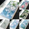 Water and Flower Mouse Pad XXL Desk Mat In Blue Pink Green White Stylish Design for Computers Offices and Gaming Keyboards