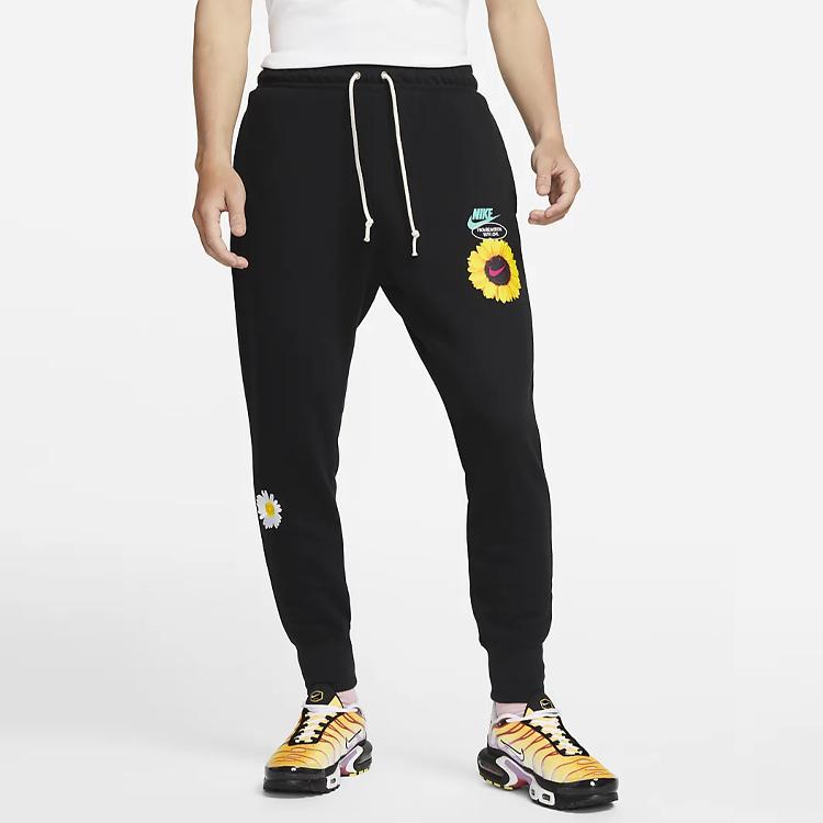 Nike Knitted Sweatpants Men's Black Moderate Cuffed Pants DM5013-010