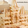 Набор из 100 блоков Архимеда для творческого строительства - Игрушка из натурального дерева для детей от 3 лет