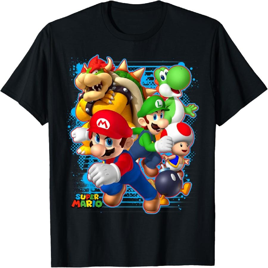 Футболка Nintendo Super Mario Луиджи Боузер с аэрозольной краской