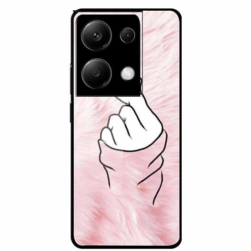 Чехол для Redmi NOTE 13 PRO 4G с закаленным стеклом и эстетичной цветной покраской