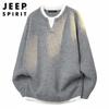 Мужской трикотажный свитер хенли JEEP SPIRIT, имитирующий двойку