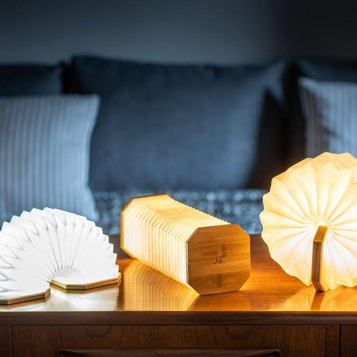 ACCORDION-Lampe à poser Bois H10cm noyer GINGKO H 10cm