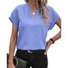 Women's Fashion Casual Summer Solid Color Short Sleeve V-Neck Blouses & Shirts