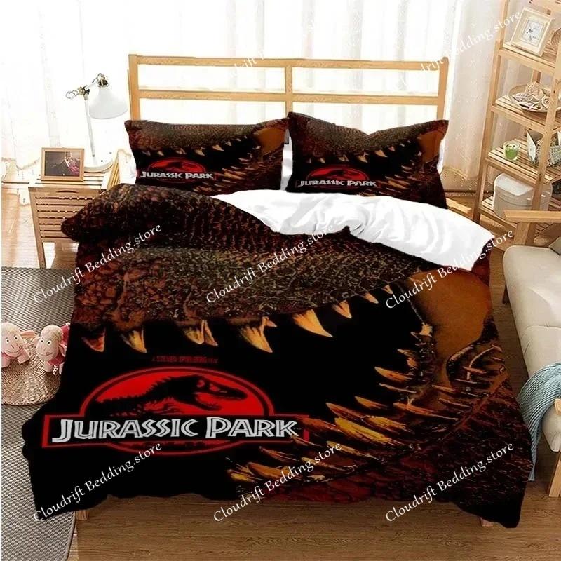 Jurassic Park Bedding Set Cartoon Kids Duvet Cover Set Pillowcase Queen King Double Bed Home Dropshipping King Size 3D Print