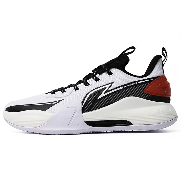 Li Ning Flash 7 Shock Absorption Anti-Slip Durable Low-Top Basketball Shoes Men Sneaker White ABPT013-1