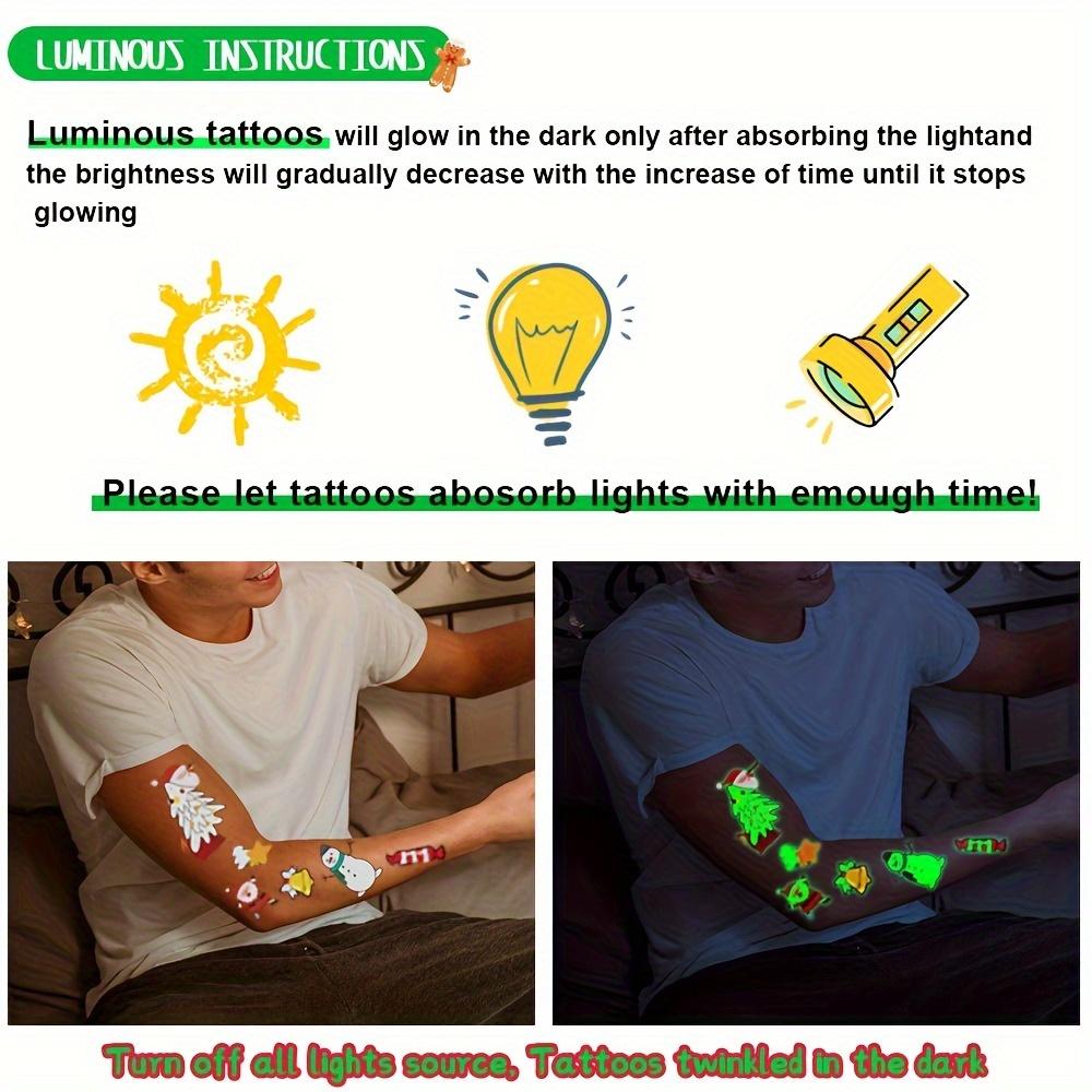 10Pcs/set Luminous Tattoo Stickers Temporary Colorful Butterfly Cute Tattoo Stickers Children's Body Fake Tattoo