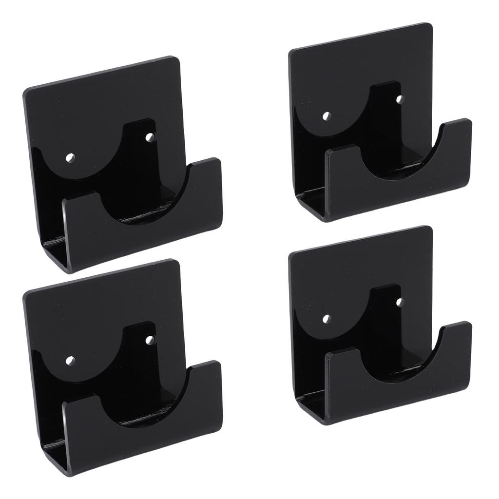 4pcs Clear Acrylic Shower Rod Holder Transparent Curtain Rod Retainer Adhesive Bathroom Tension Rod Support Holders