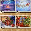 Santa Claus Christmas Snow Tapestry Christmas Background Decoration Tapestry Christmas Home Background