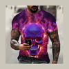Summer Skull 3D Printed Men's T Shirts Fashion Casual O-Neck Short Sleeve Sportswear Harajuku Hip-Hop Streetwear Oversized Tops
