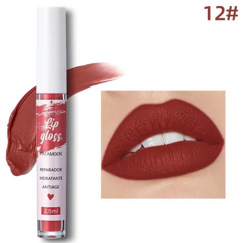 Waterproof Velvet Matte Nude Lip Gloss Red Liquid Lipstick Long Lasting Cup Women's Cosmetics Makeup, 12, 12 12, 1 Piece