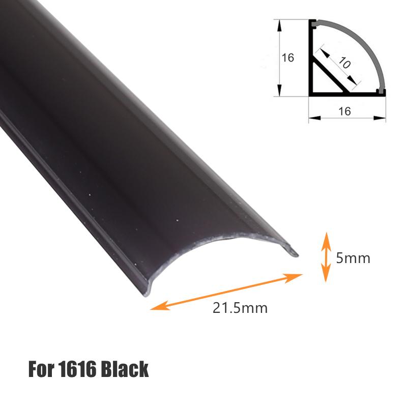 0,5 м светодиодный алюминиевый профиль рассеиватель молочно-белый черный чехол из поликарбоната для U/V/W/Y-образного канала жесткий стержень полоса света замена абажура