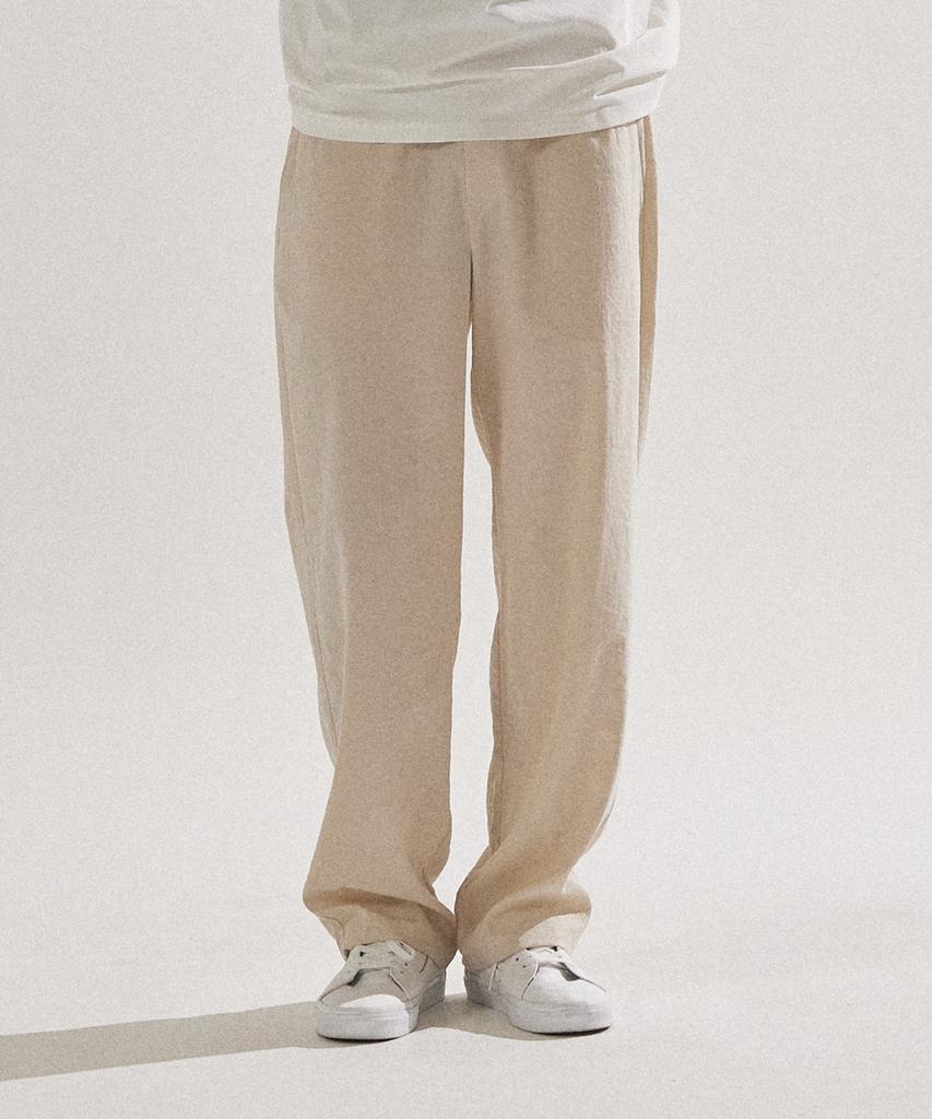 PALAP Unisex Semi-Wide Cool-Touch Elastic Waist Slacks_Pl24S5Pt011_Lbe