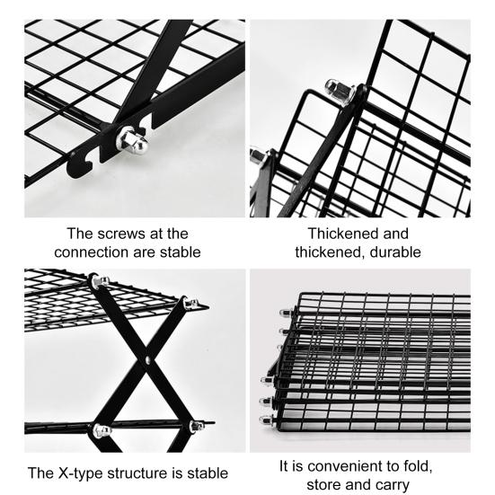 Yousheng Кухонная Стойка для Хранения Органайзер для Специй Прочная Конструкция Высокая Грузоподъемность Трехслойная Складная Охлаждающая Решетка Держатель для Хранения