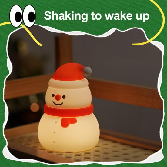 Рождественский ночник прикроватная сенсорная лампа с изменяющим цвет перезаряжаемым силиконовым ночником для детской спальни