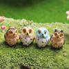 Moss Terrarium Decor Cute Owls Animal Resin Miniatures Figurine Craft Bonsai Pots Home Fairy Garden Ornament Decoration 1PCS