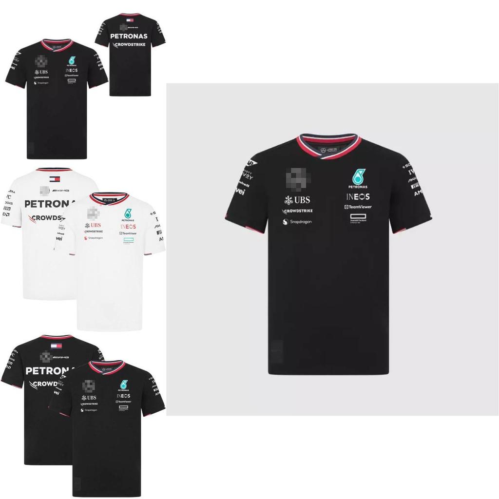 Стильная футболка 2024 F1 -benz Team с коротким рукавом и удобным свободным кроем