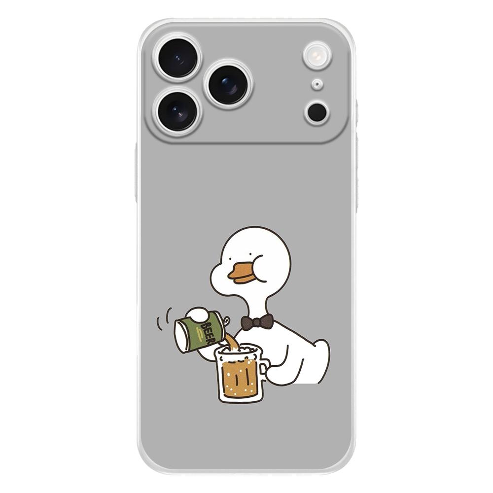 Мягкий прозрачный чехол для телефона для iPhone 17 Air 16E 16 11 15 14 Pro MAX 12 13 7 8 Plus SE Пасхальный чехол Забавный милый утенок Модный парный
