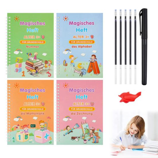 Книга для практики письма от руки для детей Волшебная тетрадь с бороздками для письма Многоразовая рабочая тетрадь для практики письма Детский сад Дошкольные принадлежности для детей