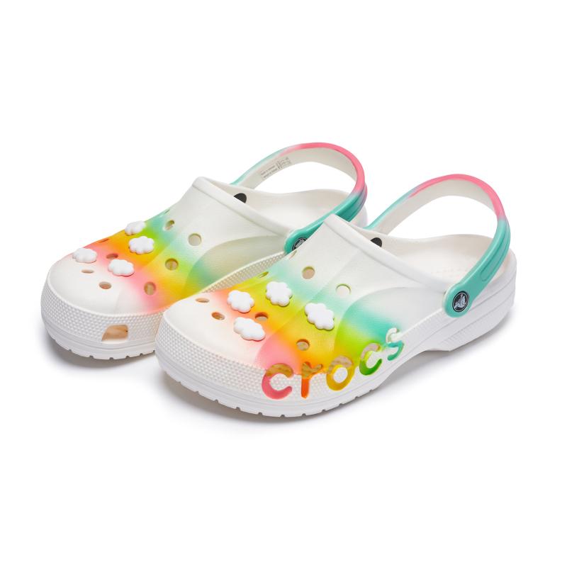 Crocs Classic Clog 811 Изготовлено Rainbow Bridge Специальная обувная коробка Облака Клоги Унисекс Белый Радуга