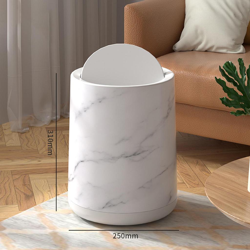 Marble Bathroom Trash Can Garbage Bin Removable Inner Decorative Container Basket