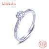 Lindon Classic 925 Sterling Silver Zircon Ring Ladies Jewelry Wedding Promise Party Gift