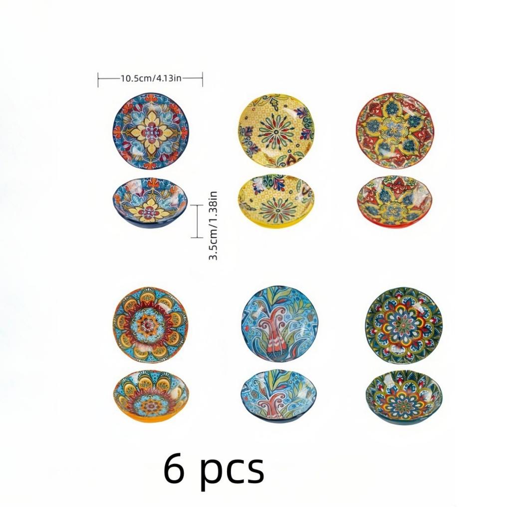 Богемное маленькое блюдце, керамическое бытовое блюдце для соуса, блюдце для соевого соуса, для барбекю, хот-пота, соусник, блюдце для закусок, уксус