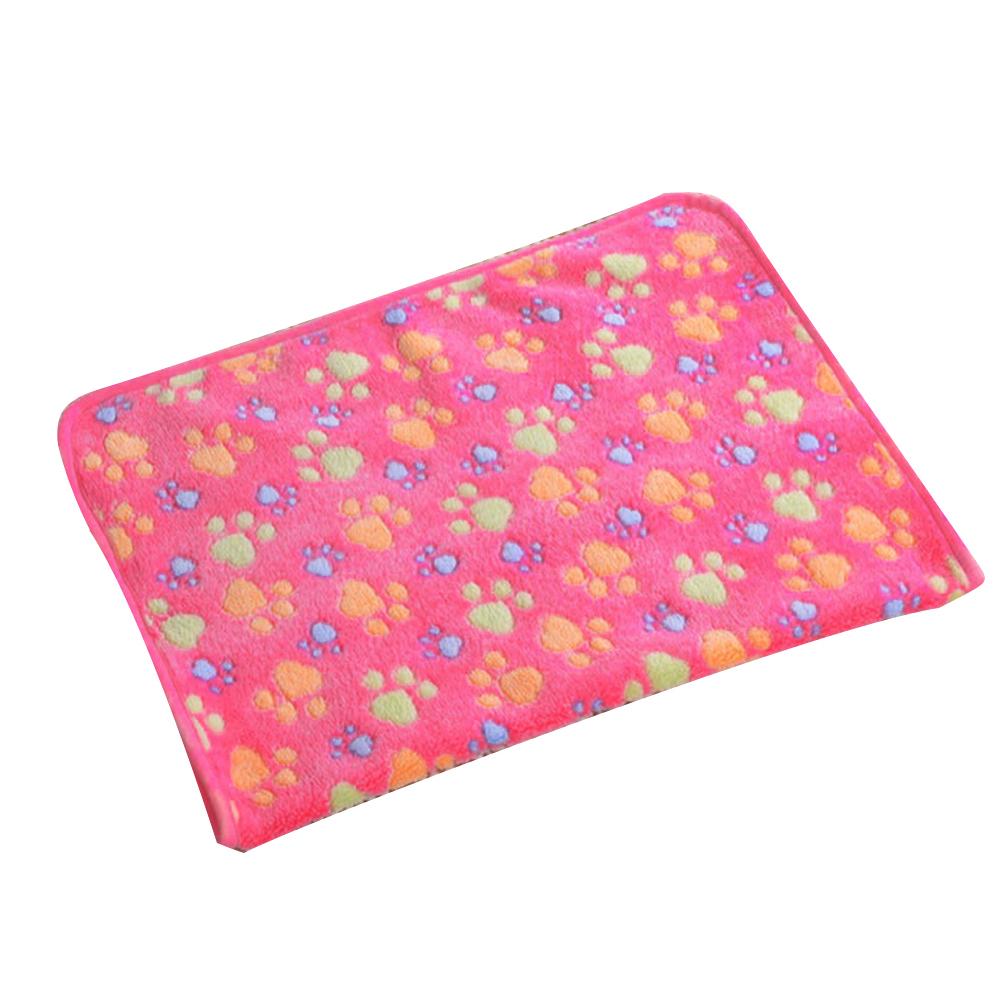 Puntos Pet Warm Winter Thicken Paw Print Coral Fleece Dog Puppy Blanket Коврик для собачьей будки