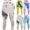 Womens Tie-dye Stretch Yoga Leggings Fitness Running Gym Sports Active Pants