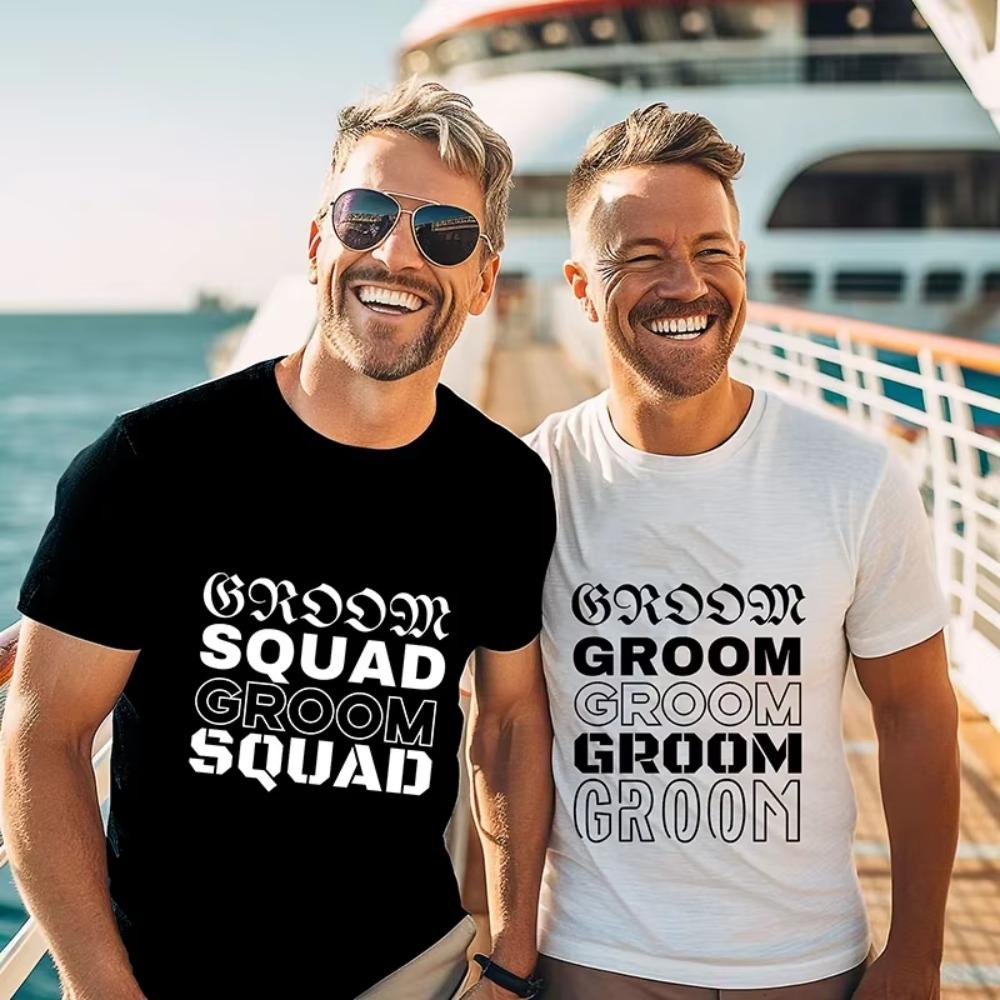 Футболка Team Groom Squad с графическим принтом для помолвки и свадьбы Y2k Evg Топы для шафера Блузки для бойфренда Прощальные футболки для мальчишника