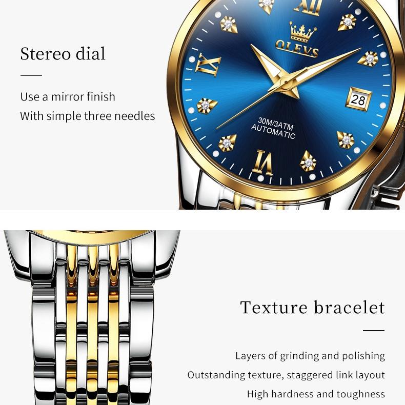 OLEVS Brand Watches Automatic Mechanical Watch Small Students Casual Couple Watch Men's Watch Women's Watch