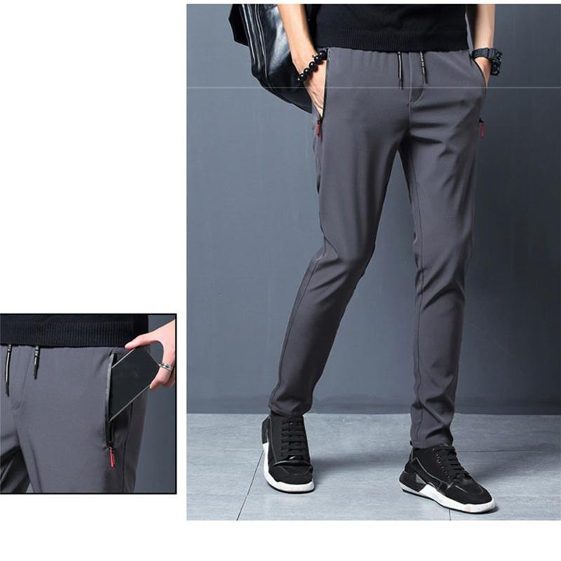 Мужские брюки размера плюс 5XL, повседневные быстросохнущие спортивные штаны для фитнеса, дышащие тонкие эластичные брюки, мужские брюки