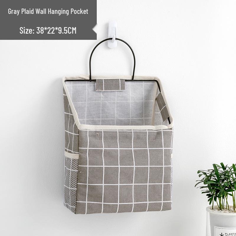 Wall-Mounted Cotton Linen Dormitory Storage Bag