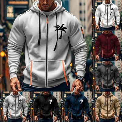 Мужская спортивная повседневная толстовка с капюшоном, кардиган с капюшоном на молнии, многокарманное пальто с капюшоном