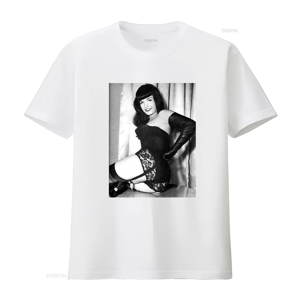 Vintage 90s Bettie Page Pin Up Girl Print T Shirt Medium vintage Washed Breathable Slightly Stylish Soft Stretched Casual