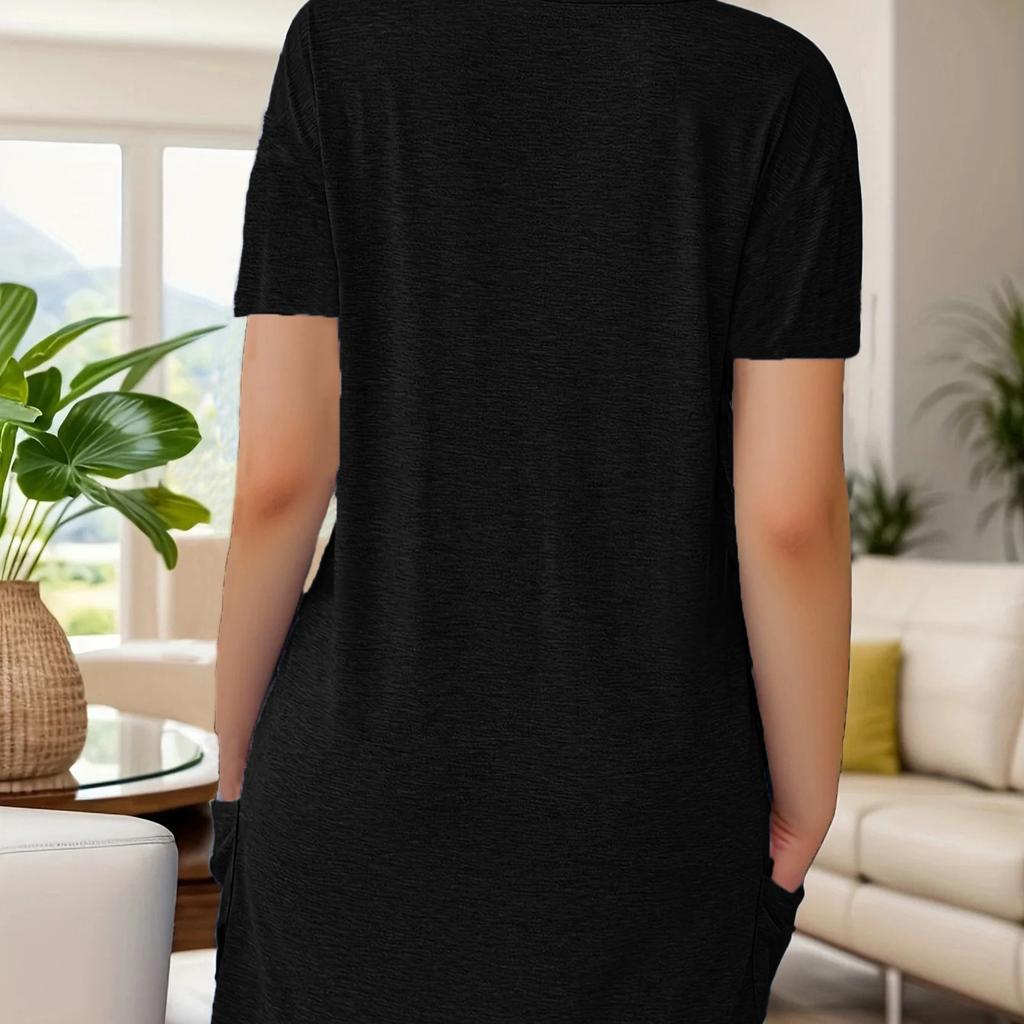 Женские однотонные повседневные универсальные модные футболки с V-образным вырезом и карманами