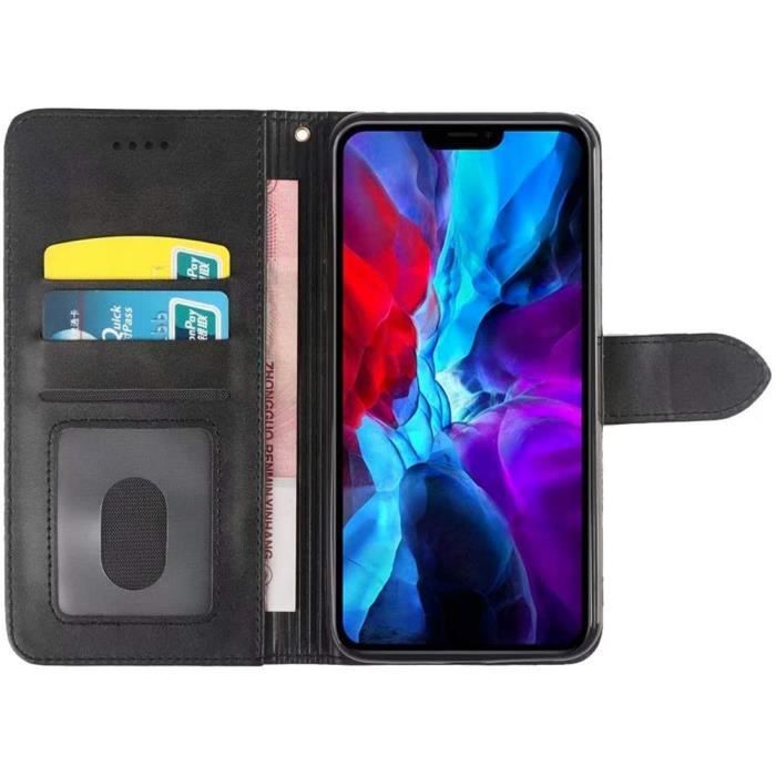 Чехол-книжка для iPhone 12 Pro Max (6,7 дюйма), Премиальная защита 360° Полная Отделение для карты - Черный