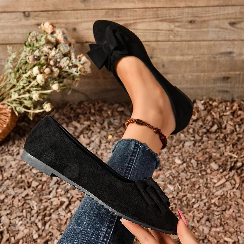 Модные женские туфли-лоферы на плоской подошве с бантом, осенняя модная спортивная обувь 2024, новая повседневная обувь для бега, удобная для ходьбы и путешествий, женская обувь