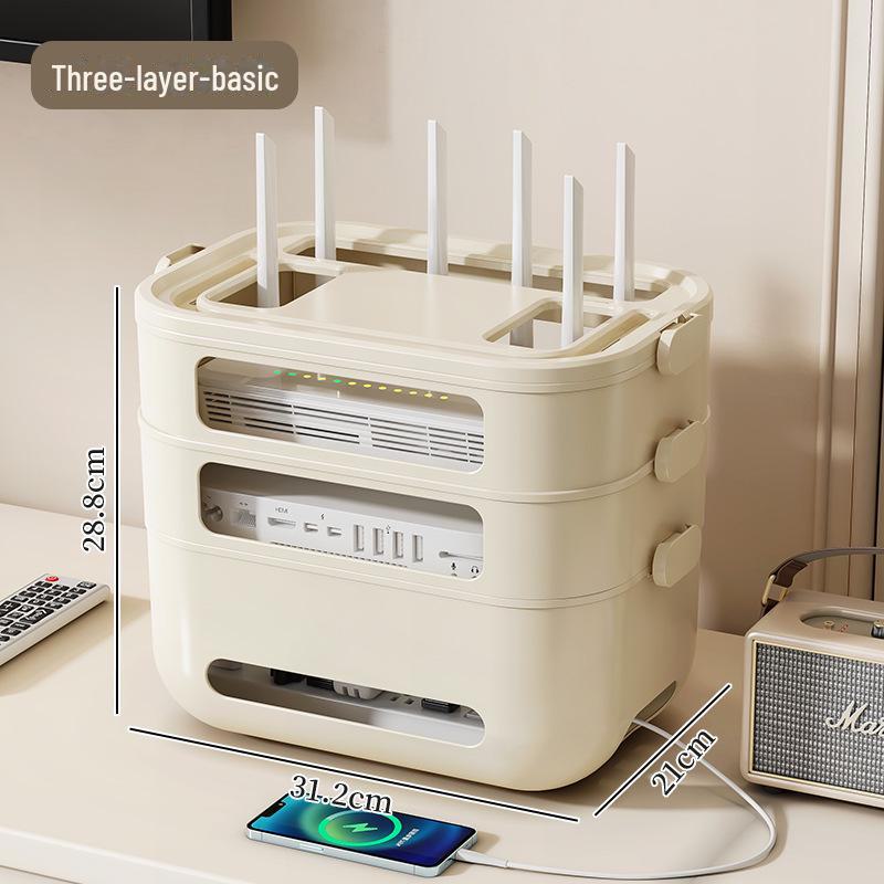 Домашняя розетка WiFi и стойка для телевизионной приставки с беспроводным маршрутизатором и системой управления кабелями