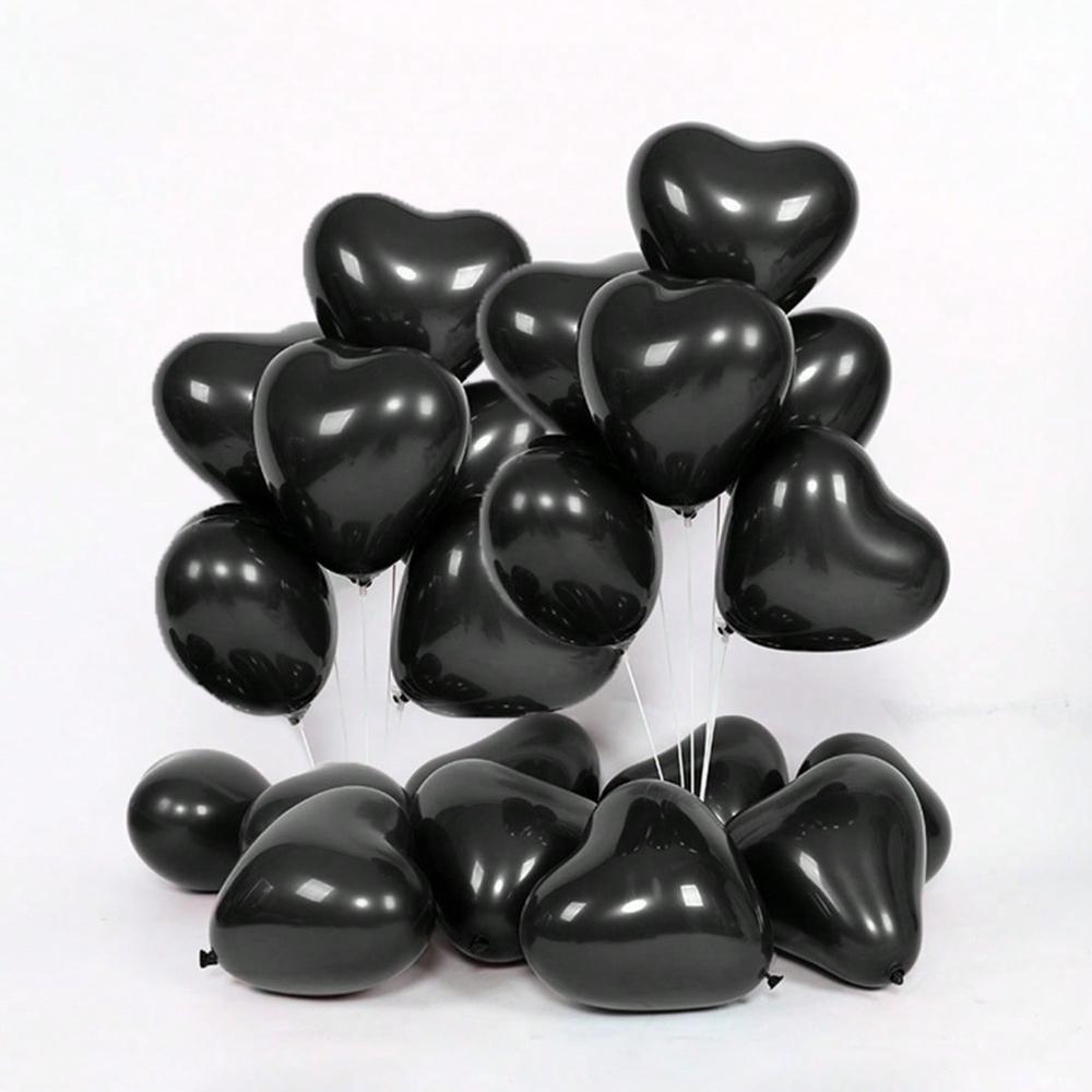 30pcs White Black Red Heart Shaped Latex Balloons For Valentine's Day,Birthday Wedding Anniversary Themed Parties Engagement 5