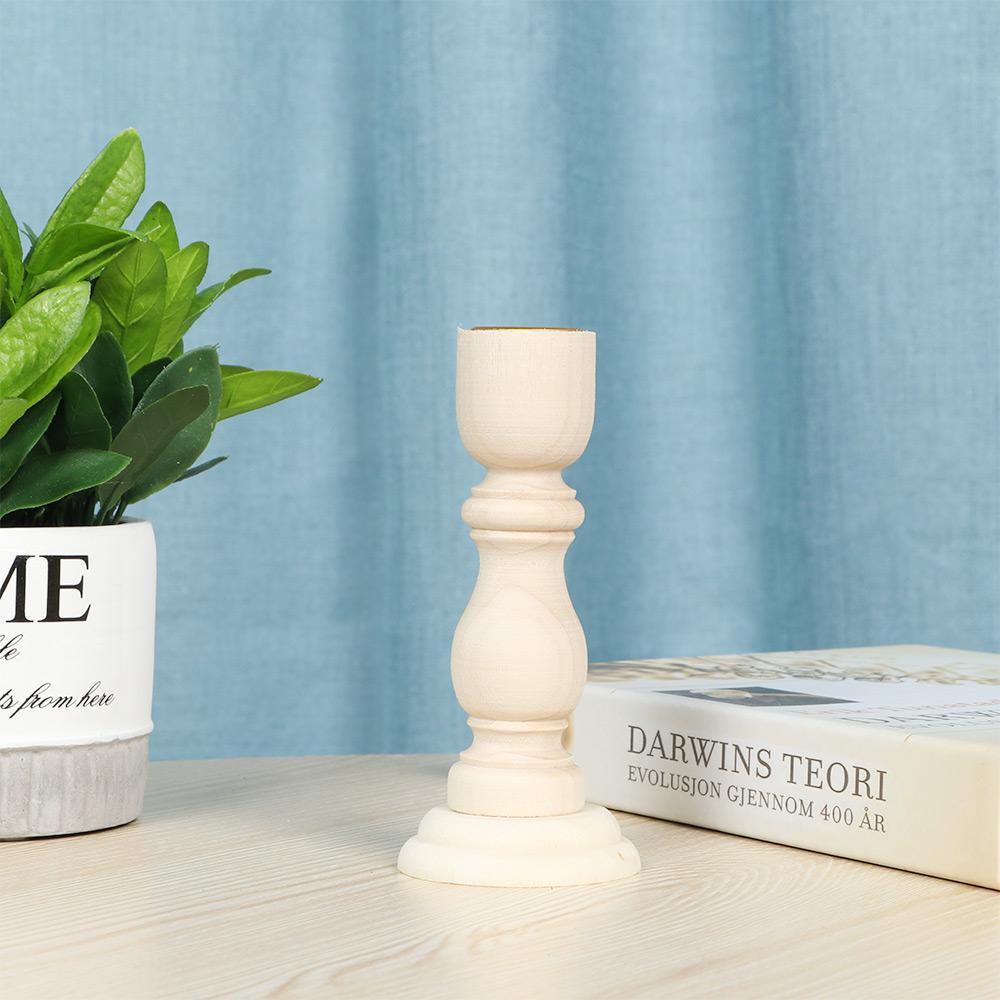 Stand Vintage Retro Wood Candle Holder Wooden Pillar Candlestick Holder Wedding Decoration