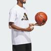 adidas Синяя летняя футболка с графическим логотипом, белая мужская уличная одежда IN6358