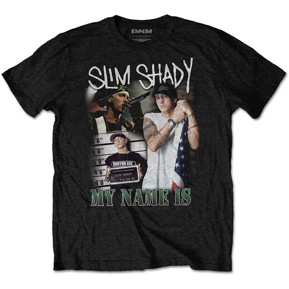 Men's Eminem My Name is Homage Slim Fit T-shirt Large Black