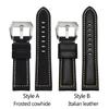 24mm Cowhide Frosted Italian Leather Watchband for Casio PROTREK Series PRG-600/PRG-650/PRW-6600 Outdoor Sports Bracelet Strap