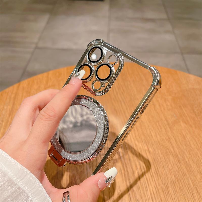 Чехол-держатель для зеркала с покрытием, мягкий силиконовый, четыре угла, воздушная подушка, противоударный, защитный чехол для Samsung Xiaomi Poco Redmi