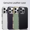 Чехол из высококачественной кожи для iPhone 16 Pro Max 15 14 13 Premium Cover Electroceramic PC Frame Anti-Fingerprint Luxury Business