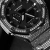 Casio Мужские часы с двойным дисплеем (жидкокристаллический/аналоговый) Серия Черные часы GA-2100-1A-